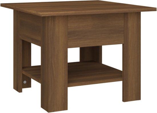 vidaXL Salontafel 55x55x42 cm spaanplaat bruin eikenkleur