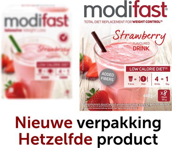 Modifast Intensive Milkshake aardbei LCD 8 x 55g