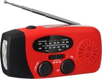 Zimilo radio de secours avec lampe de poche LED, AM/FM/WB, manivelle à énergie solaire, banque d'alimentation USB, étanche IPX3, capacité 600mAh, radio sans fil, rouge