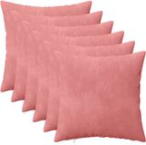 vidaXL Kussensloop 6 stuks Heerlen Roze 45 x 45 cm Fluweel