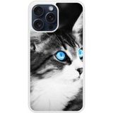 Apple iPhone 15 Pro Max Siliconen Hoesje Kattenogen Blauw