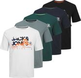 JACK&JONES JJLUKE TEE SS CREW NECK 5PK MP Heren T-shirts - Goblin Blue - M