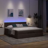 Maison Exclusive - Cadre de lit ottoman avec matelas brun foncé 200 x 200 cm textile