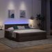 Maison Exclusive - Cadre de lit ottoman avec matelas brun foncé 200 x 200 cm textile