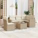 Maison Exclusive - Ensemble de meubles de jardin 6 pièces avec canapé et coussins, beige, en polyrotin