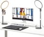 NEEWER BASICS 2 stuks 10,5 inch tafelringlicht met standaard/mobiele telefoonhouder/timer 3000-6500K volledig scherm 15W LED-paneel videolicht compatibel met iPhone Streaming Selfies Laptop Webcam
