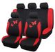 Housses de siège auto - Mesh respirant - Motif papillon - Rouge - Compatible airbag - Banquette arrière divisible 40/60, 50/50, 60/40