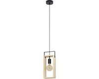 EGLO Famborough Hanglamp - E27 - Zwart/Hout