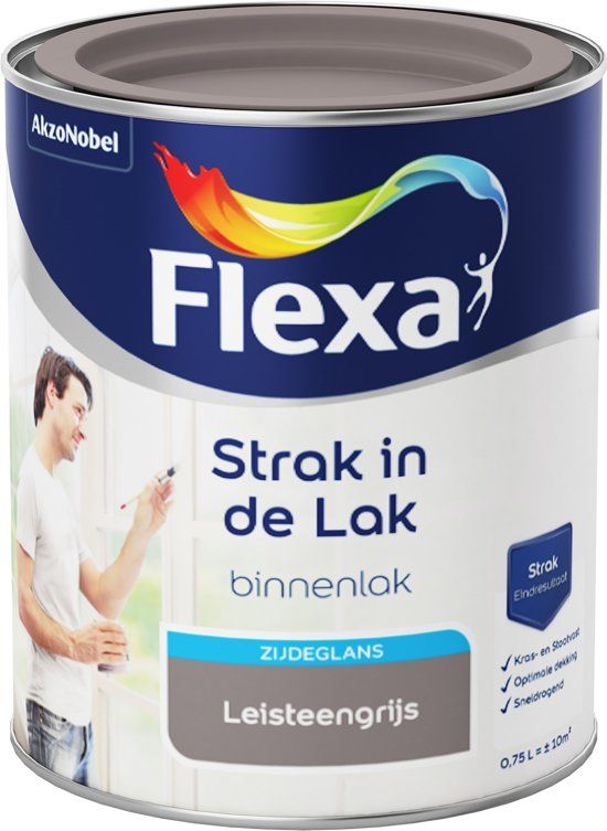 FLEXA Strak in de Lak - Zijdeglans - leisteengrijs - 0,75 liter