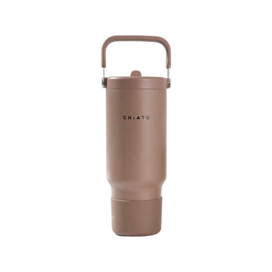 CHiATO Home freshSIP Choco Brown geïsoleerde tumbler met een flipdeksel en rietje, 946 ml – Bruin
