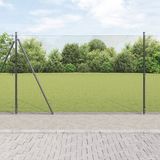 vidaXL Gelast hekwerk met betonnen voetstuk, 25 x 1,4 meter, grijs, gaashek