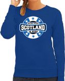 Bellatio Decorations Have fear Scotland is here sweater met sterren embleem in de kleuren van de Schotse vlag - blauw - dames - Schotland supporter / Schots elftal fan trui / EK / WK / kleding S