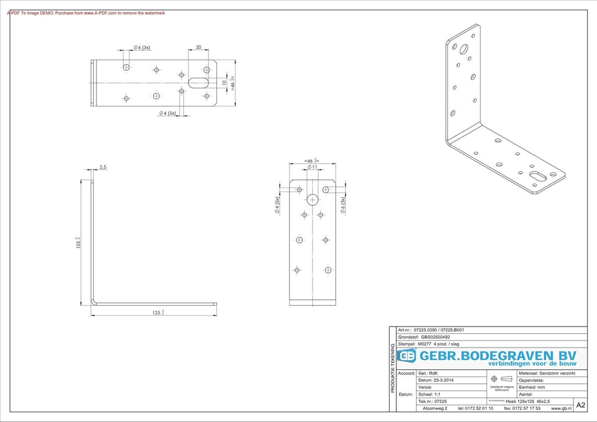 GB Hoekanker 125X125mm