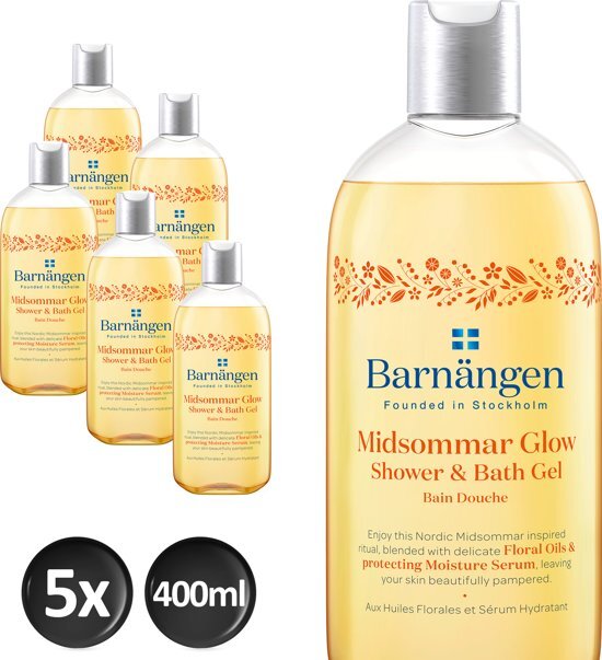 BarnÃ¤ngen Midsommar Glow Shower & Bath Gel 400 ml - 5 stuks - Voordeelverpakking