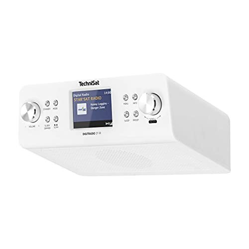 TechniSat Digitradio 21 IR - ingebouwde DAB+/FM/internetkeukenradio, Bluetooth, 2 W mono-luidspreker, 2,8 inch kleurendisplay, klok met wekker, wit