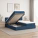 vidaXL Ottomaans Bed met Matras en LED Blauw 200 x 200 cm Stof