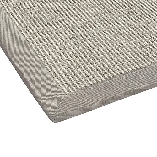 BODENMEISTER Sisal tapijt modern hoge kwaliteit grens plat weefsel, verschillende kleuren en maten, variant: grijs wit naturel, 133x190