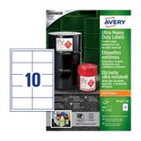 Avery B7173-50 Rechthoekige Permanente Labels Wit 99 x 57 mm 500 stuks