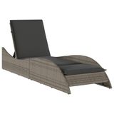 VidaXL Fauteuil rembourré polyrotin acier gris