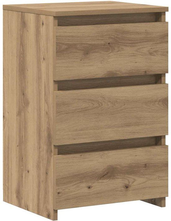 vidaXL Nachtkastjes - 2 stuks - 40x35x62,5 cm - bewerkt hout - artisanaal eiken