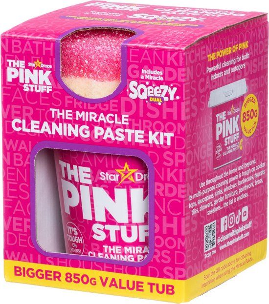Stardrops The Pink Stuff Miracle Cleaning Paste Kit - 850g + Spons