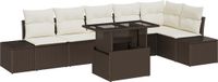 vidaXL Tuinbank - Set - 7-delig - Bruin - Polywood