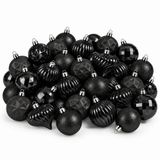 Mica Decorations Kerstbal Onbreekbaar Zwart 40 Stuks