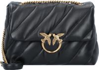 PINKO Leren Schoudertas Love Puff Big CL Sheep Nappa Black - Antique Gold Zwart