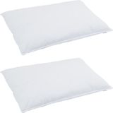 vidaXL - Dekbed set met kussen 3 st wit donsveertjes
