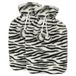 H&S Collection Warmwaterkruik - 2x - met zachte dierenprint hoes - wit/zwart - 1,75L - kruik