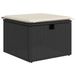 VidaXL Pouf de jardin avec coussin 55x55x37 cm poly rotin noir