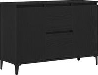 vidaXL Dressoir Zwart Eiken 104 x 35 x 70 cm Bewerkt hout