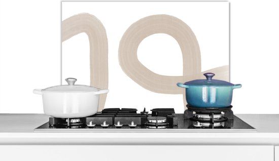 KitchenYeah Spatscherm keuken 70x50 cm - Abstract Pastel Design - Aluminium