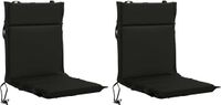 vidaXL - 2-delige - hoogrugkussen - GEMERT - 2 - pcs - 100% - Polyester - Zwart