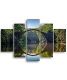 Homemania Plaatbord brug 5 natuur en landschappen voor woonkamer, meerkleurig, 95 x 0,3 x 60 cm, HM205MDF133, MDF
