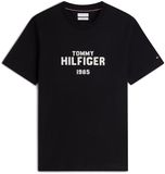 Tommy Hilfiger Heren T-shirt Katoen Korte Mouw Zwart/Wit Maat S