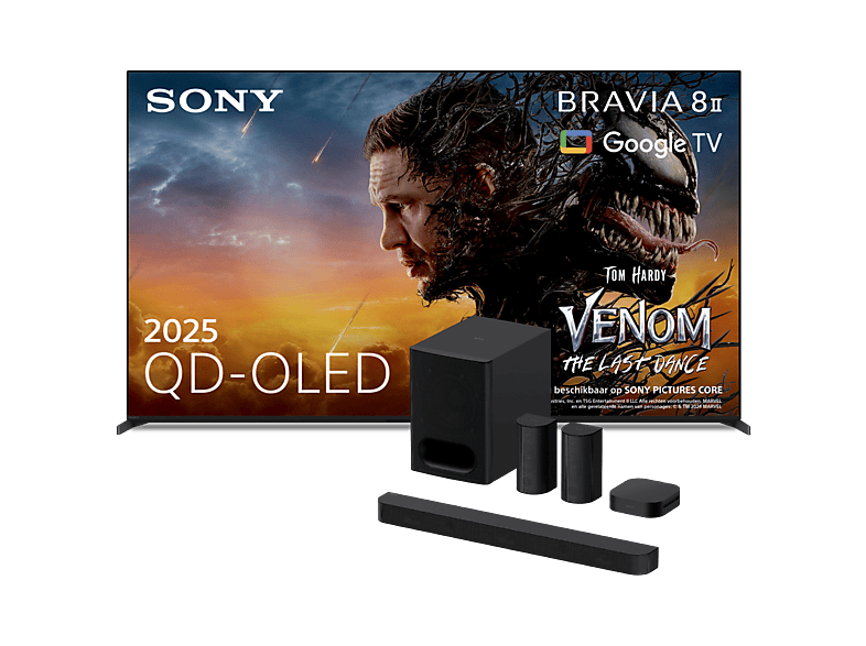 Sony Bravia 8 II 4K QD-OLED 65" (2025) + Sony Theatre System 6 Home Cinema Set TV-bundel