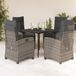 Prolenta Maison Exclusive Tuinset voor buiten, 5-delig, met kussens, grijs, van polyrotan