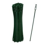 Relaxdays plantenbinders set van 200, kabelbinders, planten samenbinden, 23 cm, verstelbare bindbandjes, groen