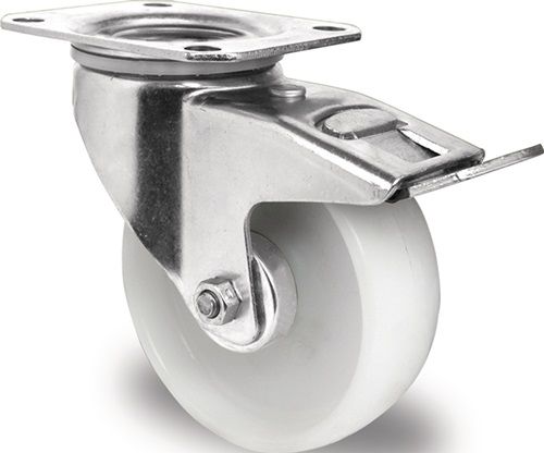 Promat/Tecwerk Zwenkwiel | Wiel-Ø 125 mm | draagvermogen 200 kg | met totale rem van polyamide | 105x80mm - 3000276027