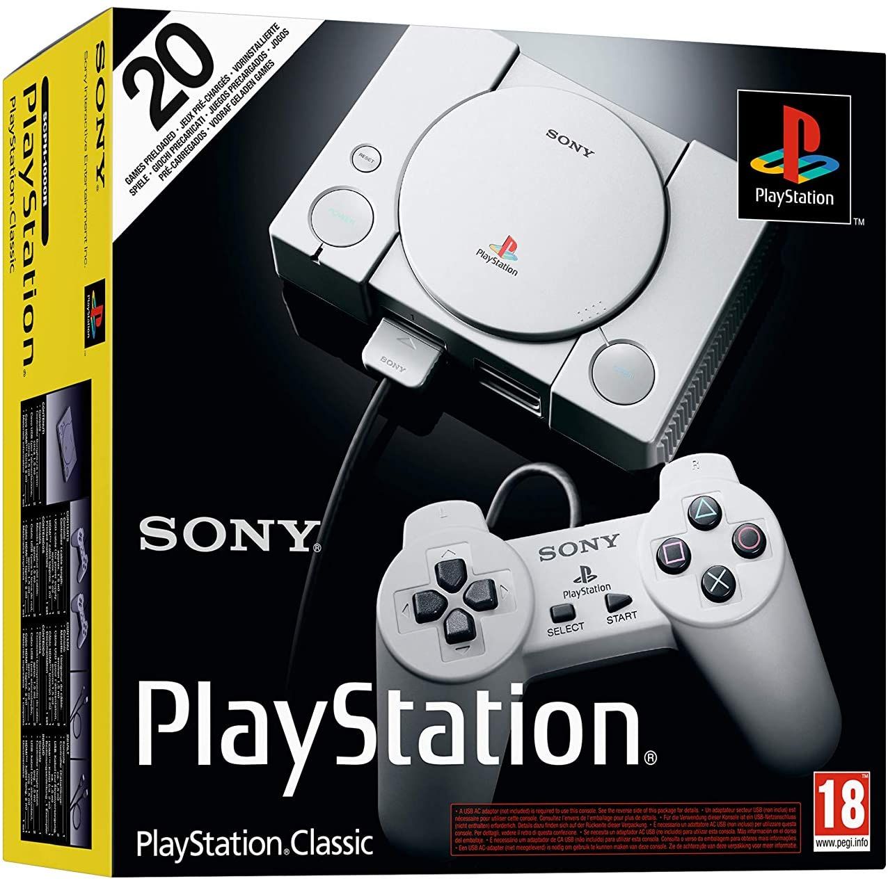 Sony PlayStation Classic Mini - Grijs - 20 games - 2 controllers