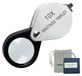 Triplet-loep 10x - Pliable - Acier inoxydable - Lentille de 16 mm - Loupe pour pierres précieuses et pièces de monnaie