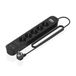 AISENS ASPS-2A2C15-BK Multiprise avec 5 prises + chargeur PD3.0, 20 W, 2 x USB-C, 2 x USB-A, 1,4 m, noir