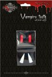 Funny Fashion Vampiertanden Halloween - met bloedcapsules - Halloween/horror verkleed accessoires - 2x Hoektanden