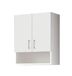 Mama Store Dubbelwandige kast mat met dagvak L 60 cm x D 71, glas technisch hout, wit gestoomd, L 59 cm X P. 22 cm x H 71 cm