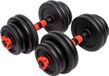 Gorilla Sports Set haltères 30 kg - 2 x 15 kg - Fonte - 25 mm
