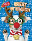 Piccadilly Greetings Kerstkaart achterkleinzoon Super Cool Crazy hond - 8 x 6 inch