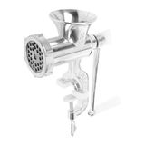 Handmatige vleesmolen aluminium L 13 cm H 24 cm met kunststof handvat met gietijzeren lemmet