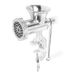 Handmatige vleesmolen aluminium L 13 cm H 24 cm met kunststof handvat met gietijzeren lemmet