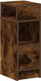vidaXL Nachtkastje met lade, gerookt eiken, 25 x 31 x 66 cm